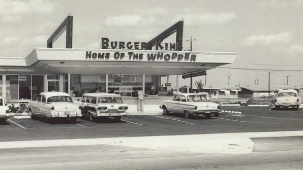 Archival photo of the original 1954 Miami Burger King 