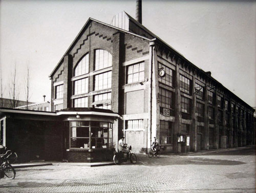 Archival photo of the original Philips factory in Eindhoven