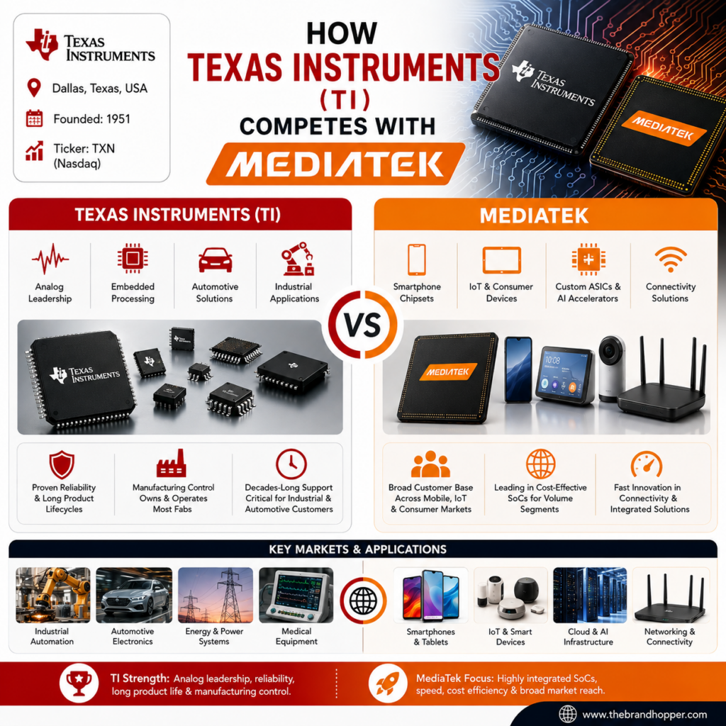 How Texas Instruments (TI) competes with MediaTek
