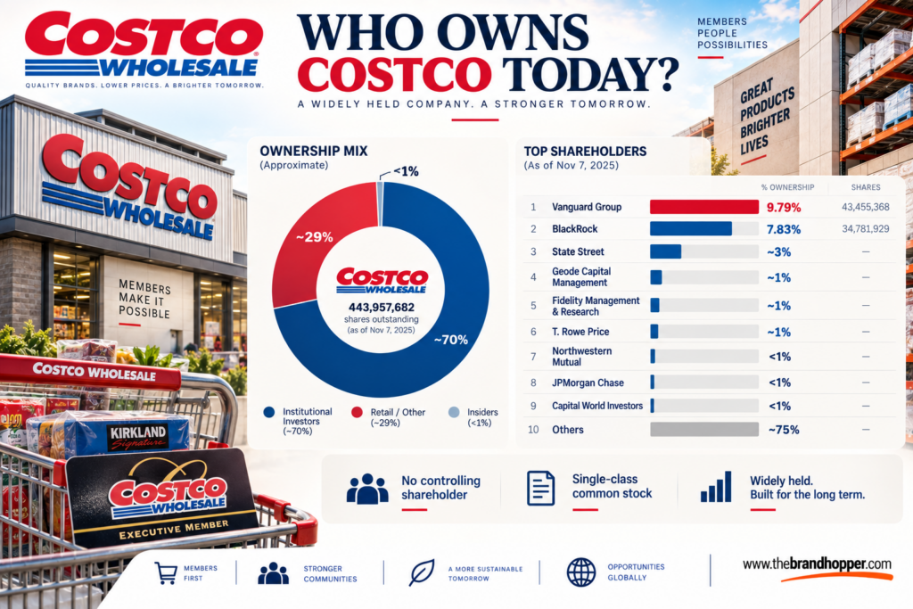 Costco's major shareholders and ownership percentages