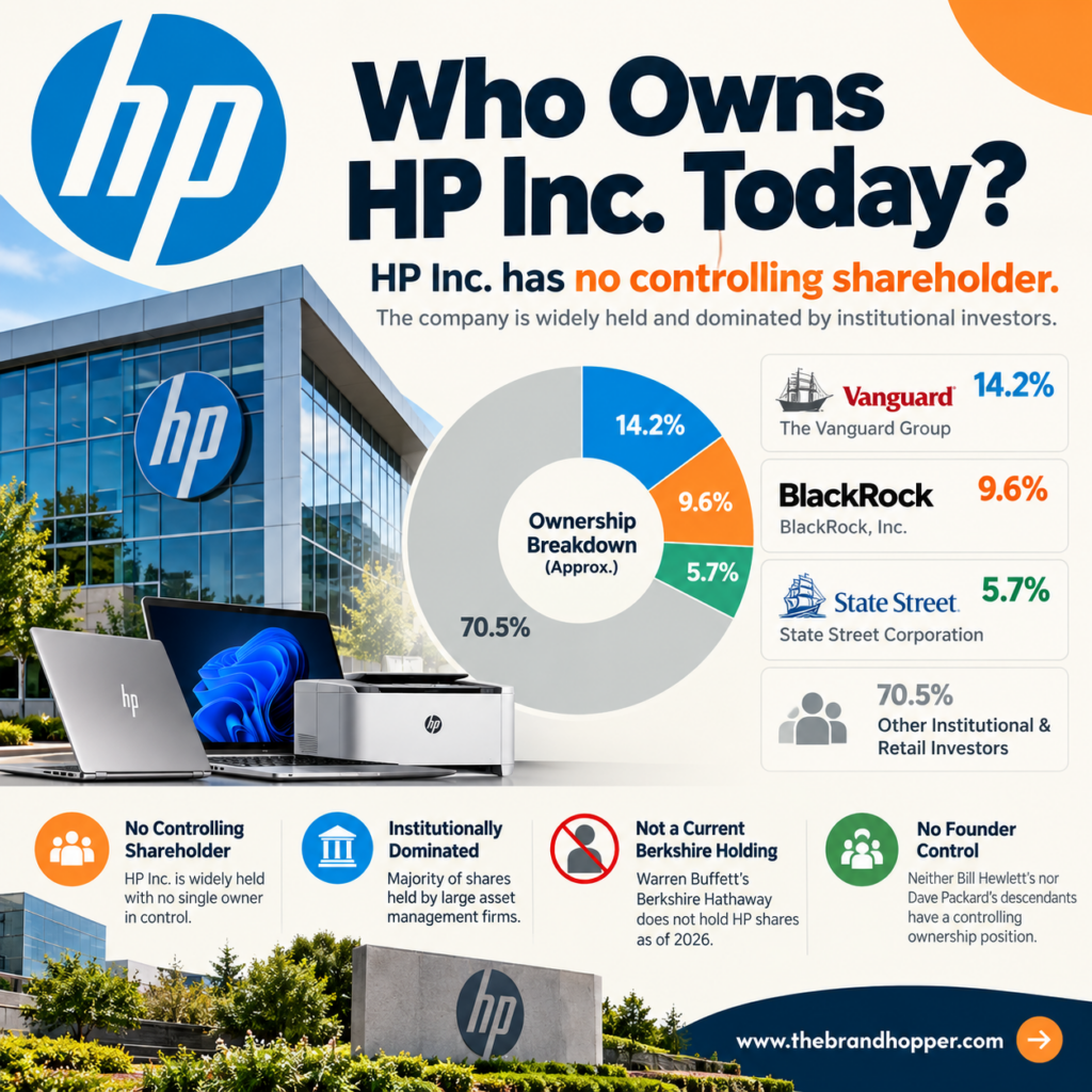 HP Inc.'s major shareholders and ownership percentages