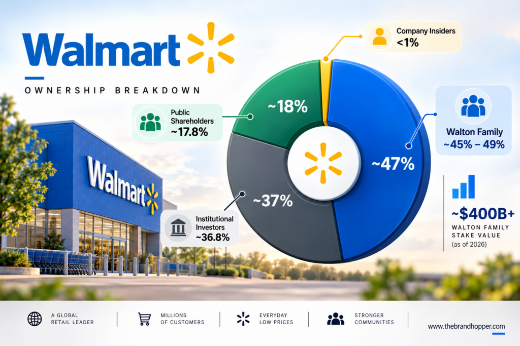 Walmart's ownership breakdown by shareholder type