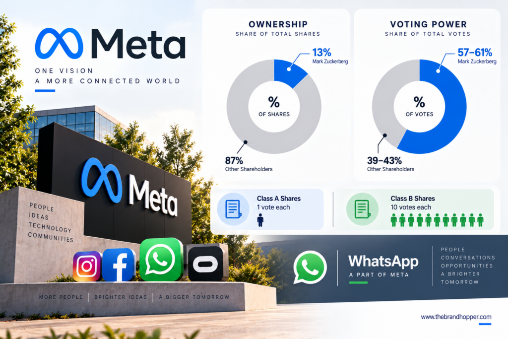 Mark Zuckerberg's Meta ownership vs voting control