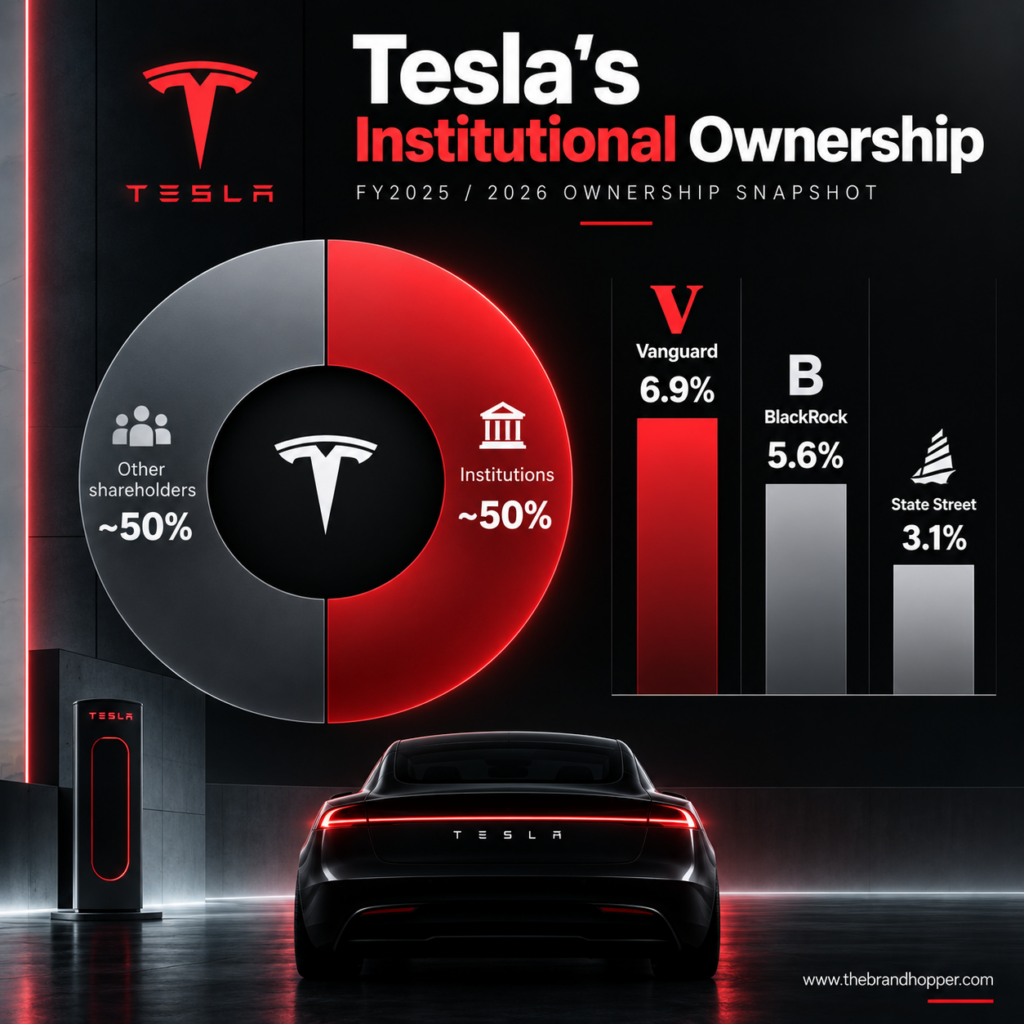 Tesla's major shareholders and ownership percentages