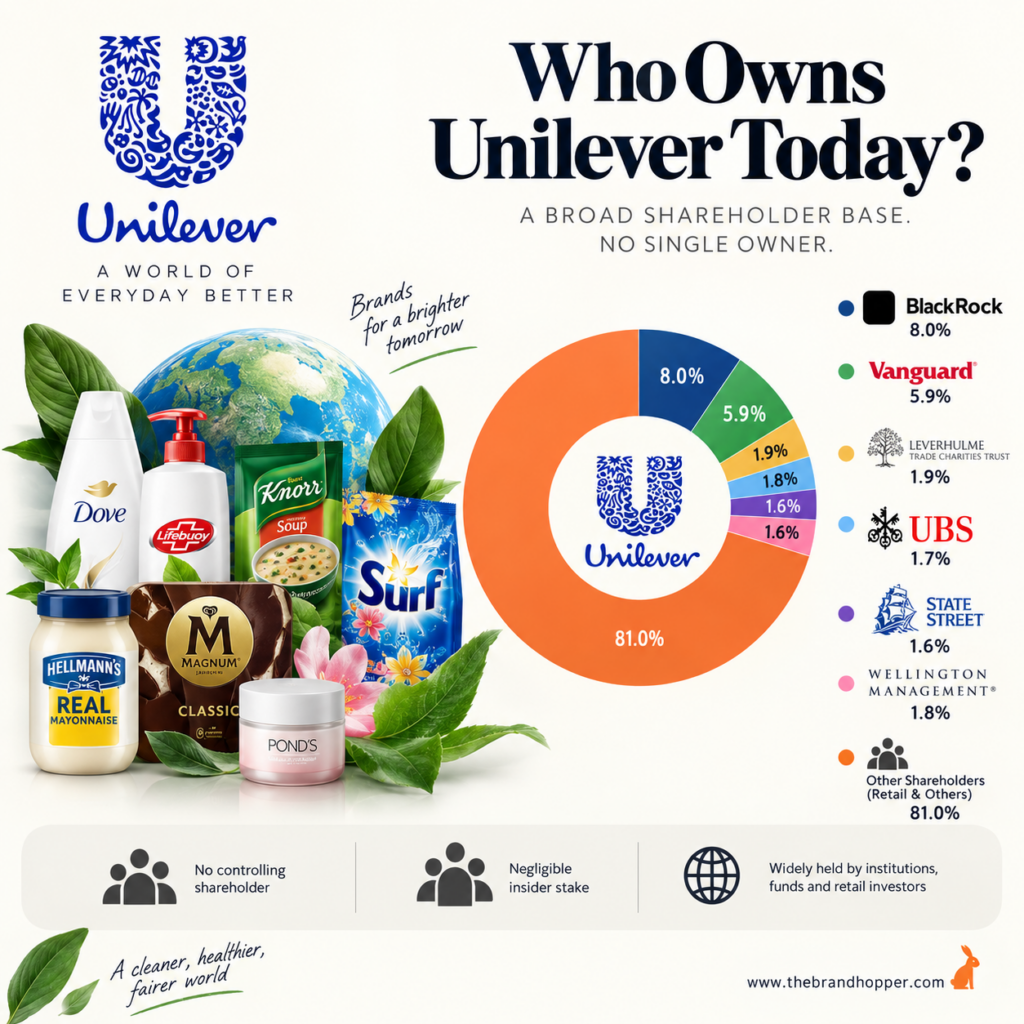 Unilever's major shareholders and ownership percentages