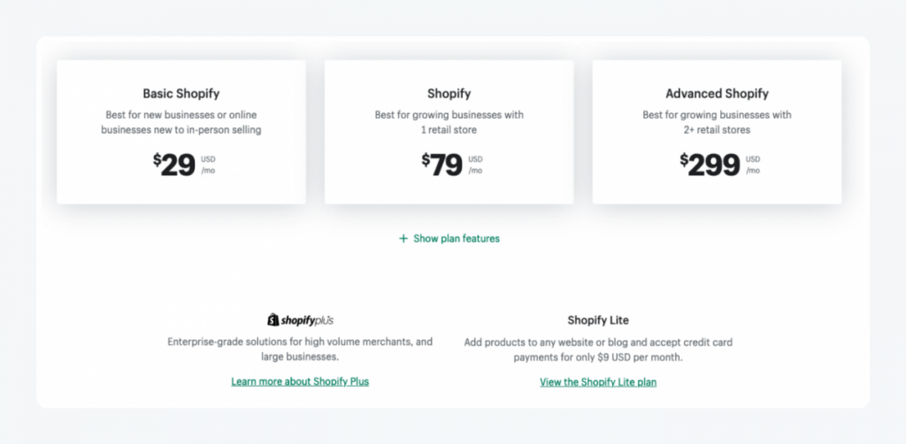 Shopify's pricing