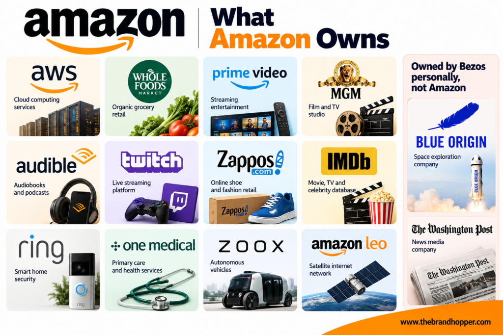 Amazon Brands and Bezos Holdings Infographic