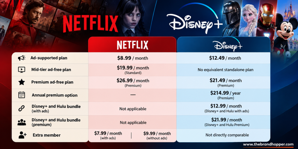 Netflix vs Disney+ Pricing Comparison