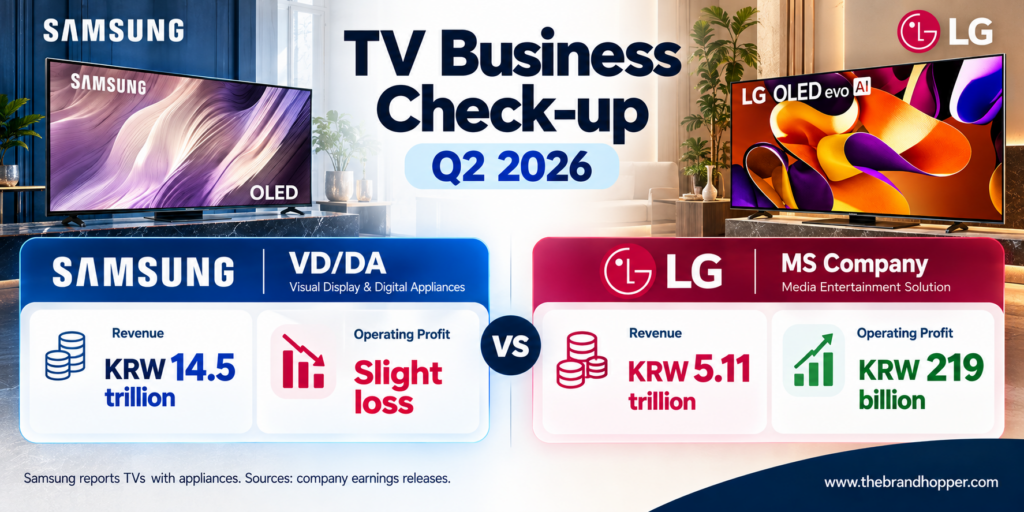 Samsung vs LG TV business financial results 2026